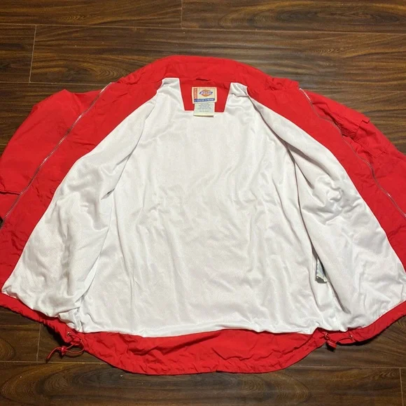 Vintage DICKIES Red Nylon Streetwear Work Jacket - Picture 6 of 15
